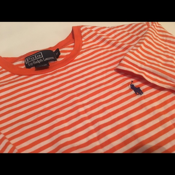 Orange and White Stripped Ralph Lauren polo - Picture 3 of 3